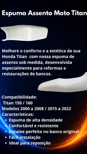 Espuma injetada do banco das motocicletas Bros Titan fan banco de motos