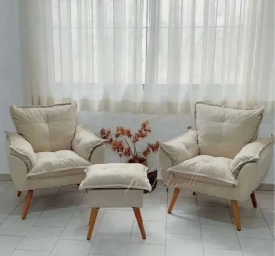 Promoção kit com duas poltronas luxo + puff incluso, pague na entrega!