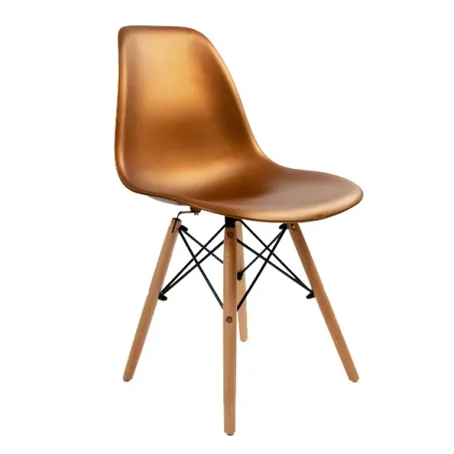 Cadeira eiffel bronze/dourada acetinado 