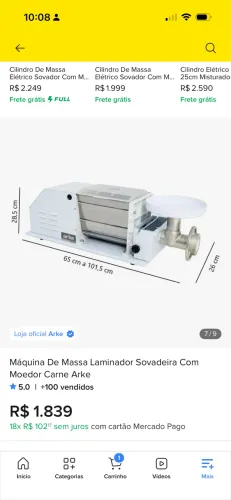 Máquina de massa com moedor sovadeira laminador - ideal para pizzaria, casa de massas