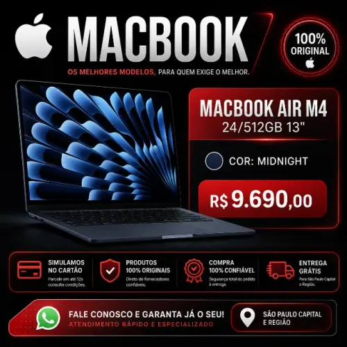 MacBook Air M4 13 24GB 512GB Midnight Original Apple