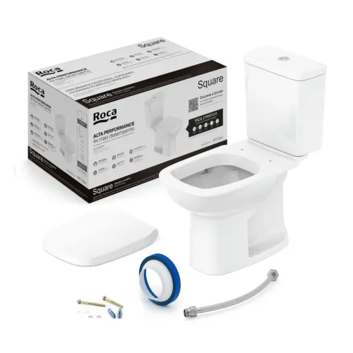 Roca Kit Vaso Sanitário com Caixa Acoplada e Assento Soft Close Square