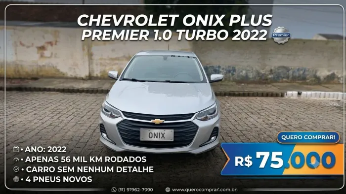 Chevrolet Onix Sedan Plus Premier 1.0 12V TB Flex Aut. 4P 2022