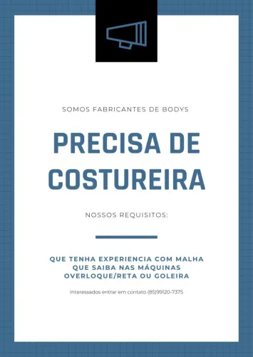 Precisa de costureiras