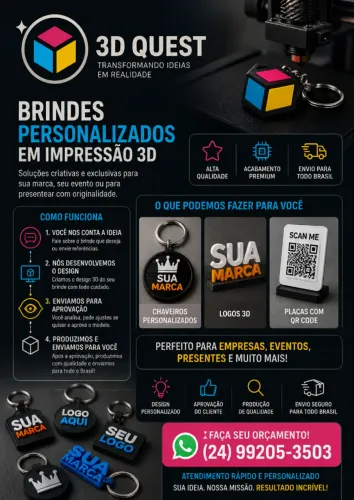 Transformamos Sua Logo em Brindes Incríveis | Impressão 3D