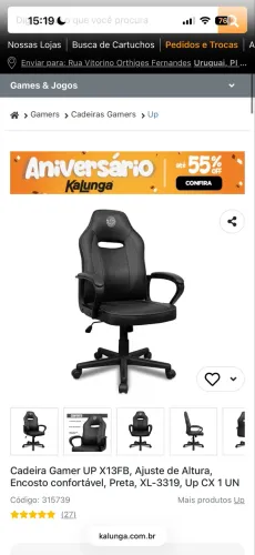 Cadeira gamer UP
