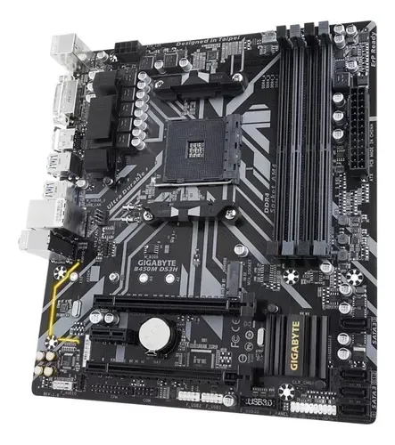 Placa-mãe Gigabyte B450m Ds3h Ddr4 Para Amd Am4 Matx -xmd