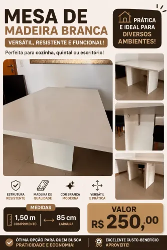 ? MESA DE MADEIRA BRANCA