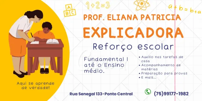 Reforço escolar cantinho do Saber
