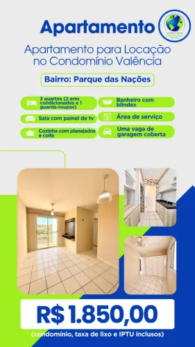 Apartamento para Locação no Condomínio Valência - Parque das Nações