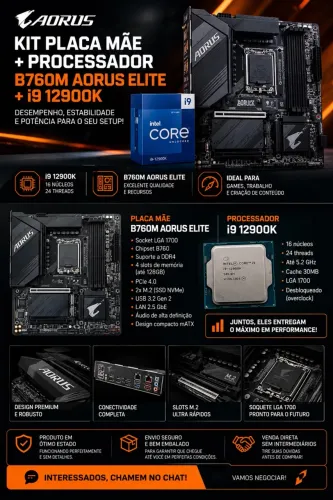 KIT PLACA MÃE E PROCESSADOR