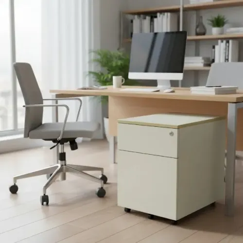 Gaveteiro Volante Para Escritorio Com Gaveta Para Pasta Suspensa Branco