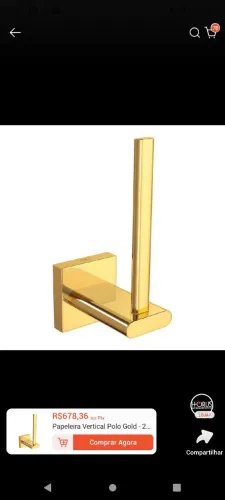 Papeleira Deca polo gold dourado 