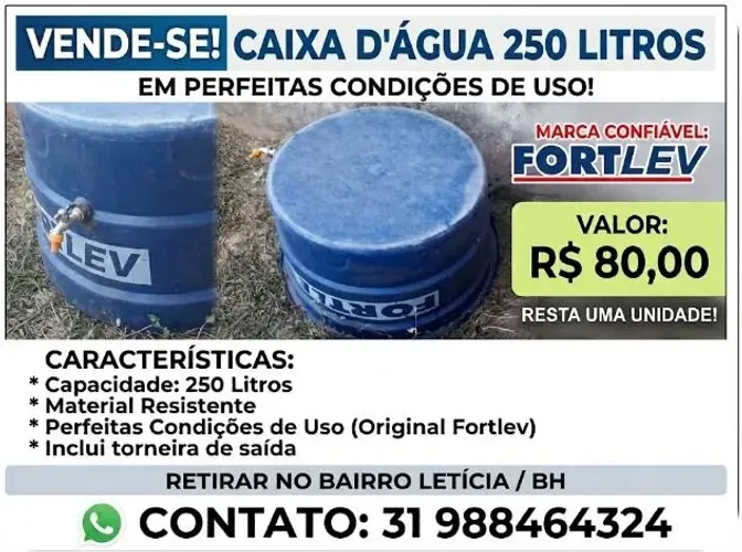 Caixa d água 250L