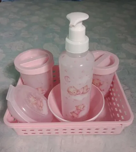 KIT HIGIENE URSO ROSA BEBÊ
