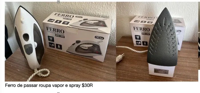Ferro de Passar Roupa Vapor e Spray D'Casa