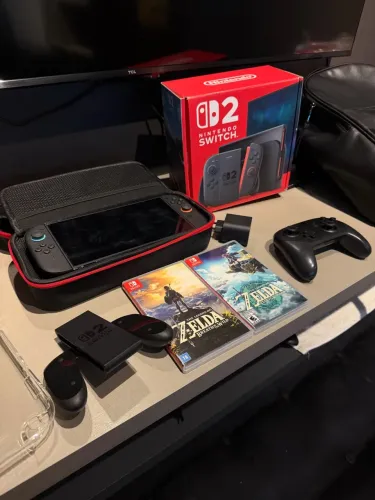 Nintendo Switch 2 + 2 Zelda + Controle Pro + Acessórios
