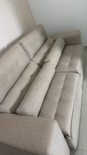 Sofá retrátil / 2,30m em linho bege