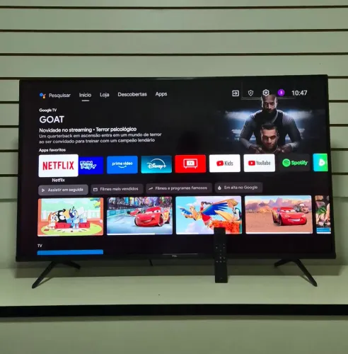 TV 50 TCL ANDROID GOOGLE TV SMART COMPLETA SEMINOVA CONTROLE ORIGINAL COMANDO VOZ
