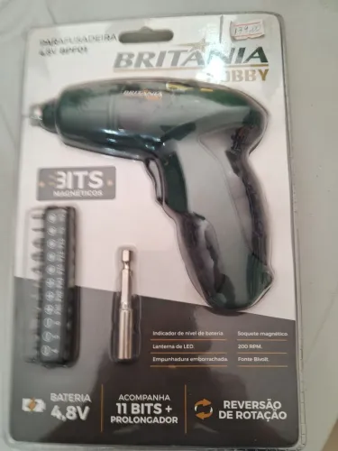 Parafusadeira Britânia Hobby acompanha 11 bits Magnéticos