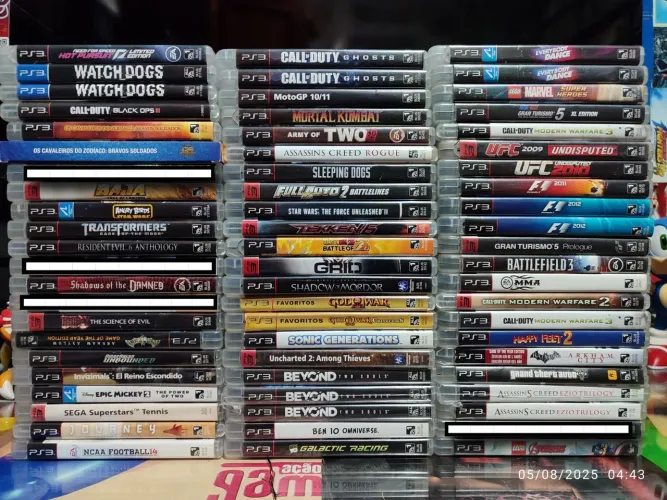 62 Jogos para Playstation 3 - TODOS por 1899,00 - VALORES INDIVIDUAIS na descrição 
