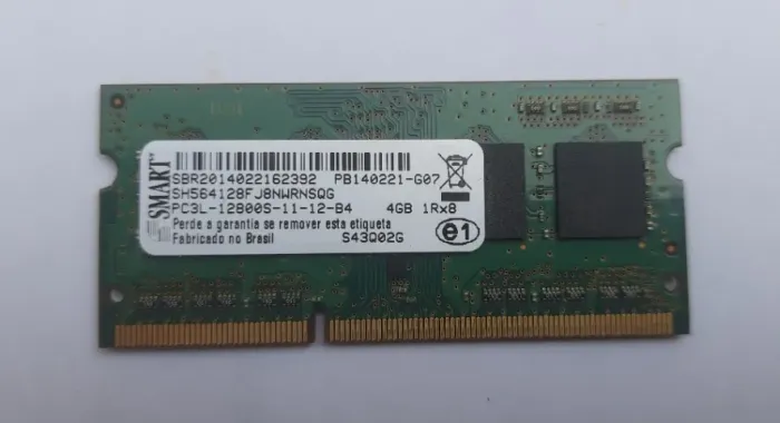 Memória RAM DDR3 SODIMM Notebook 4GB 1600MHz Smart