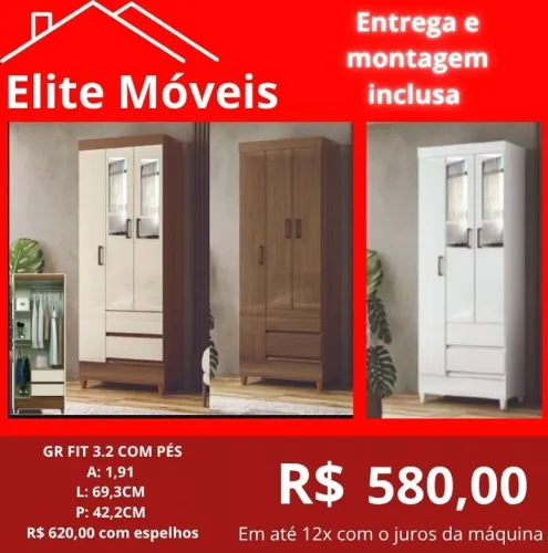 580,00 Com a montagem e a entrega. 