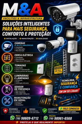 Instalação de Câmeras | Cerca Elétrica | Elétrica | Manutenção