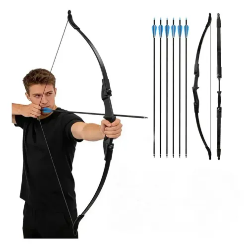 Arco E Flecha Profissiona recurvo ambidestrol 40lbs Com 4 Flechas + 3 Alvos