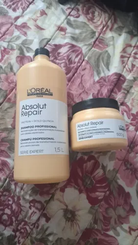 Kit L'Oréal Professionnel Absolut Repair Gold Quinoa(Shampoo 1,5l + máscara de tratamento)