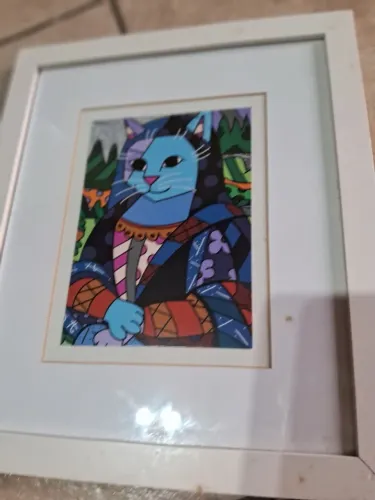 Quadro Romero Brita  Gato autenticado