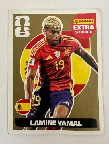 Figurinha Gold do Lamine Yamal da Copa 2026