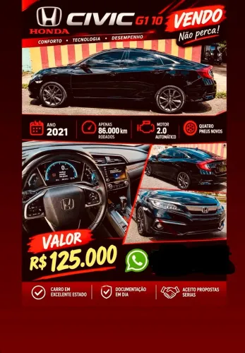Honda Civic Sedan EXL 2.0 Flex 16V Aut.4p 2021