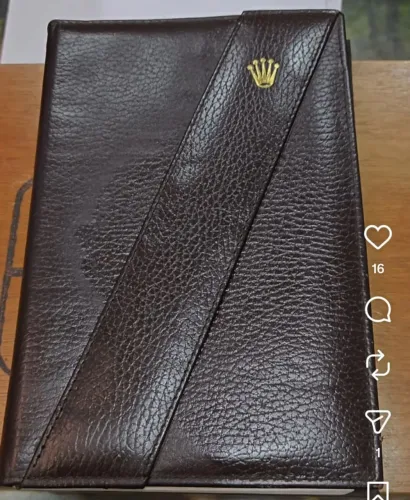 Rolex original caderno de couro marrom da marca Rolex
