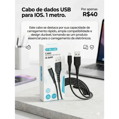 Cabo de dados USB para IOS