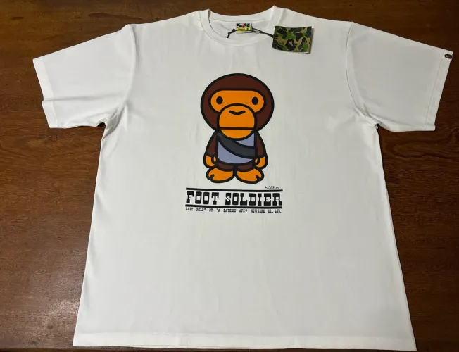 bape baby milo foot soldier tee white