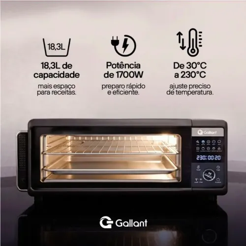 Air Fryer Forno Pizza MultiOven 18,3L Gallant GFE18