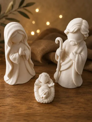 Presépio de Natal - Maria, José e Menino Jesus - Impressão 3D
