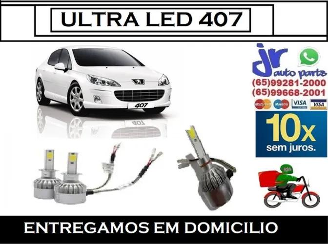 Lampada Ultra LED (Alta) Peugeot 407 6000K 12V 24V