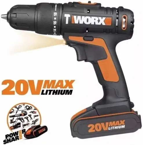 Parafusadeira Furadeira 3/8'' 20v C/ Impacto Biv Wx366 Worx