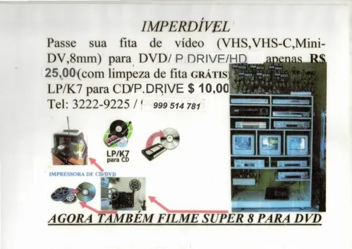 VHS para DVD todos os formatos de fita