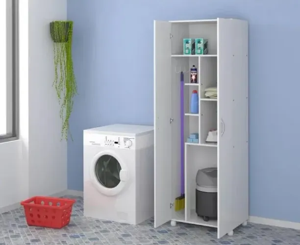 Promocao Armario Lavanderia Multiuso Branco