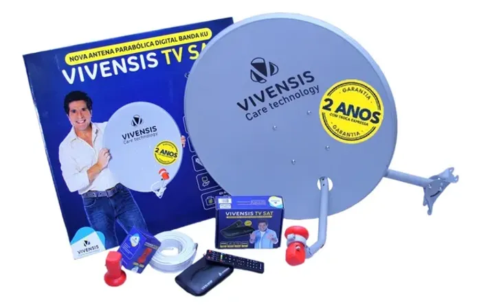Kit Antena + Receptor Vx10 Sat Hd Digital Regional Banda Ku Vivensis