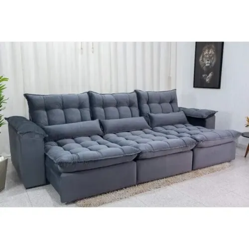 Sofá Retrátil Reclinável 3.20 Molas Bonnel rf65