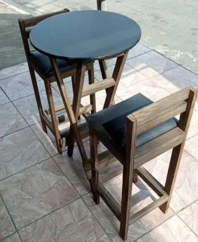 Conjunto mesa bistrô + 2 banquetas altas direto do fabricante 