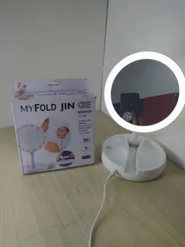 Espelho de led dobrável/maquiagem my fold jin.