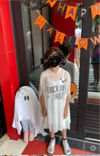 Vestido Halloween fantasma 9/ 10 anos