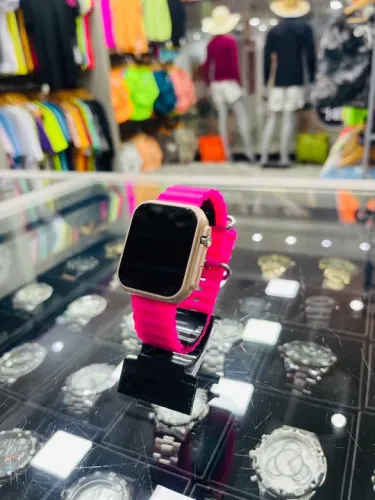 Relógio Smartwatch Digital Masculino com Pulseira Rosa