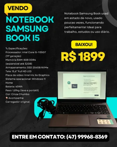 Notebook Samsung Book I5 | Pouquíssimo uso