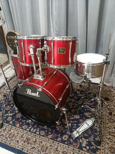 Bateria Pearl Export Vermelha - Kit Completo